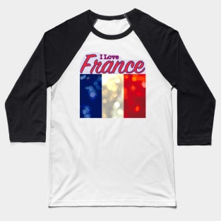 I Love France Baseball T-Shirt